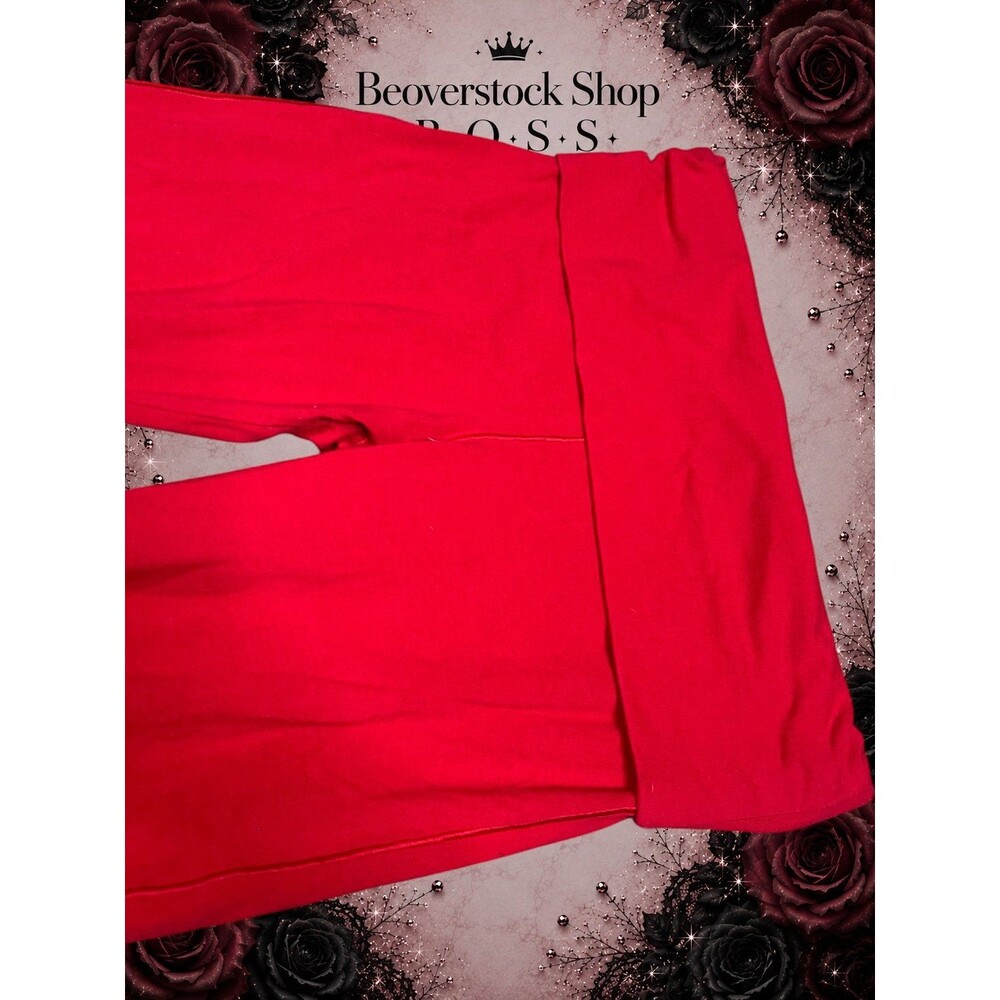 preowned PINK Victoria’s Secret All-Day Cotton Foldover Flare Legging red Size M - Picture 4 of 10